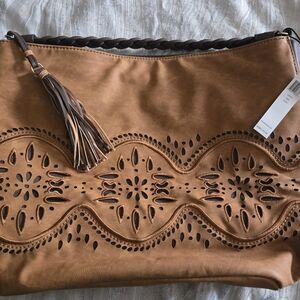 Steven By Steve Madden Tan Cutout Shoulder Bag